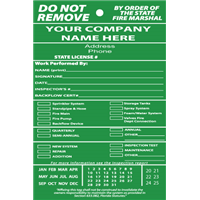 Fire Inspection Tags - 1 color 1 side, STYLE B