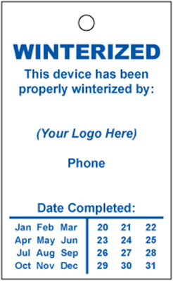 Winterized Tags Style W1, ONE Color