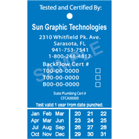 Backflow Tags - 1 color 1 side, STYLE C